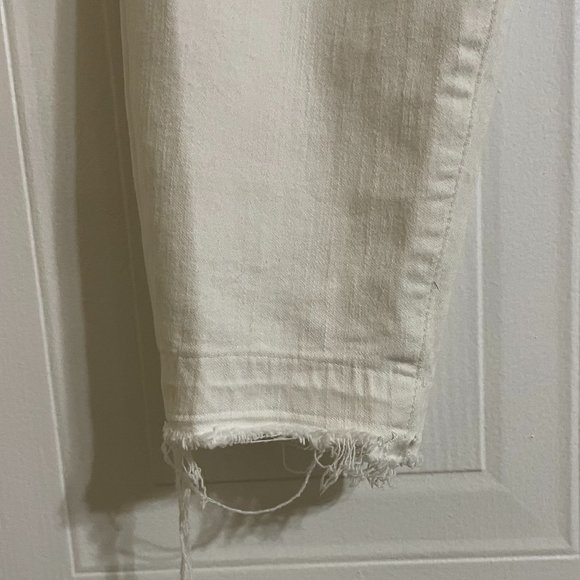 J Brand Low Rise Cropped White Distressed Skinny Jeans - Picture 7 of 10
